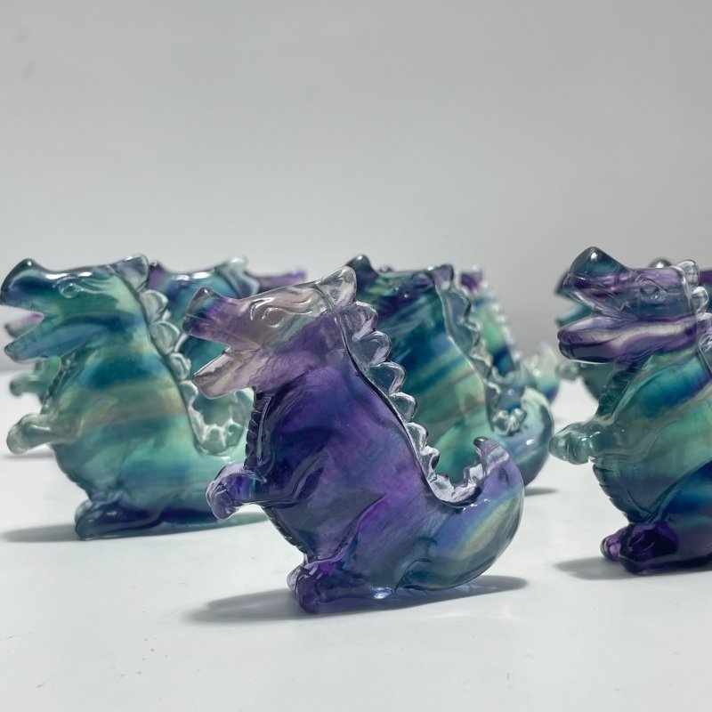 Rainbow Fluorite Dinosaur Carving Wholesale - Wholesale Crystals