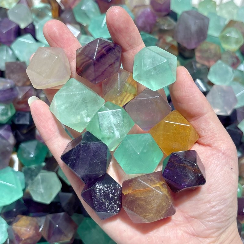 Rainbow Fluorite Tetradecahedron Shaped Tumbled Wholesale - Wholesale Crystals