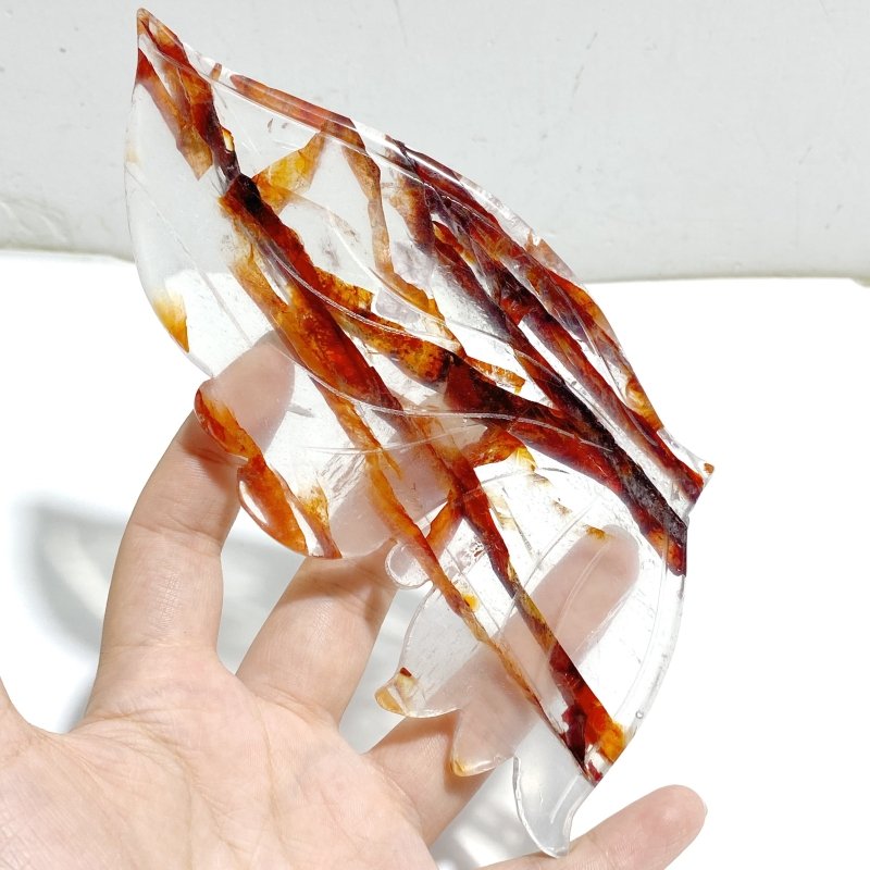 Red Fire Quartz Butterfly Wing Carving With Stand -Wholesale Crystals