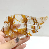 Red Fire Quartz Heart Wing Carving With Stand -Wholesale Crystals