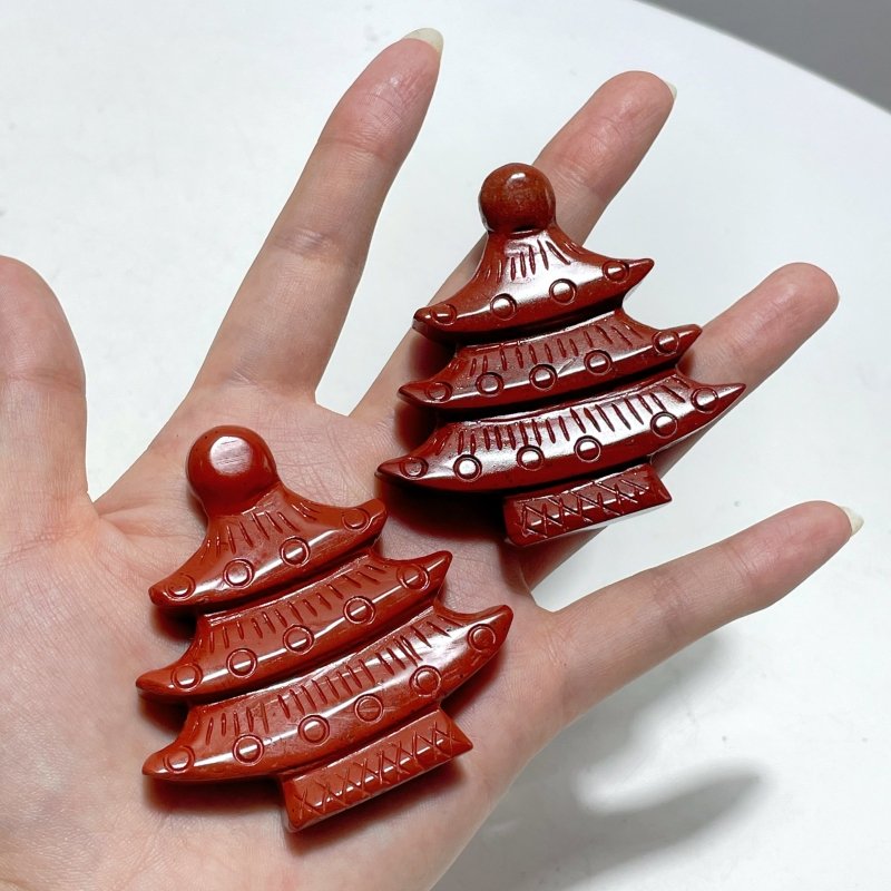 Red Jasper Christmas Tree Carving Wholesale - Wholesale Crystals