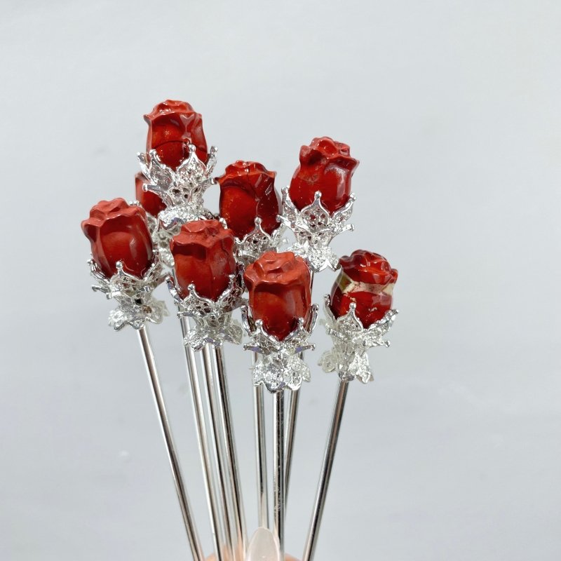 Red Jasper Hairpin Flower Carving Wholesale - Wholesale Crystals