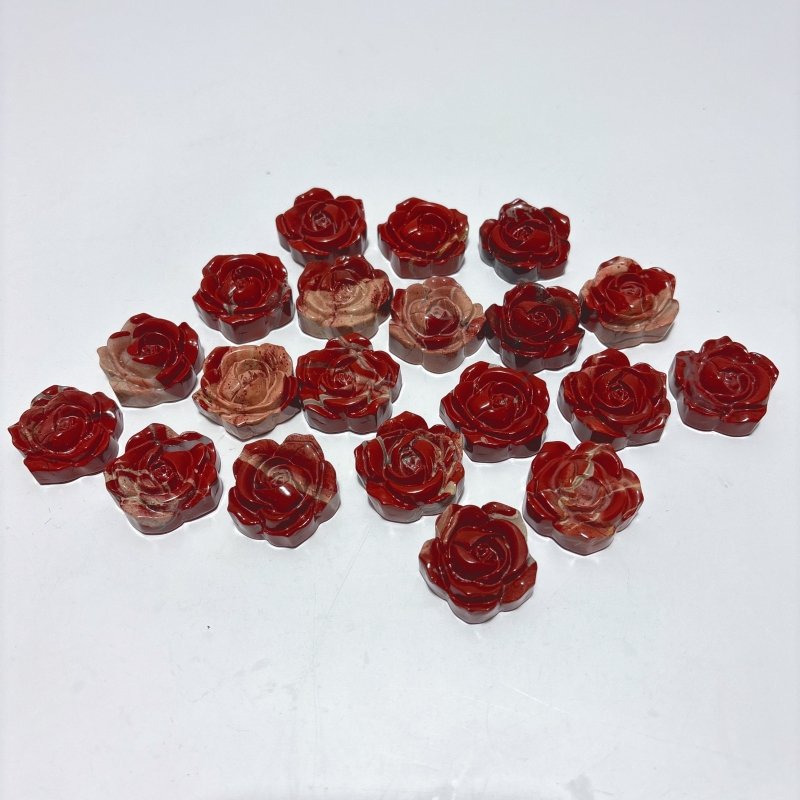 Red Jasper Rose Flower Carving Crystal Wholesale - Wholesale Crystals