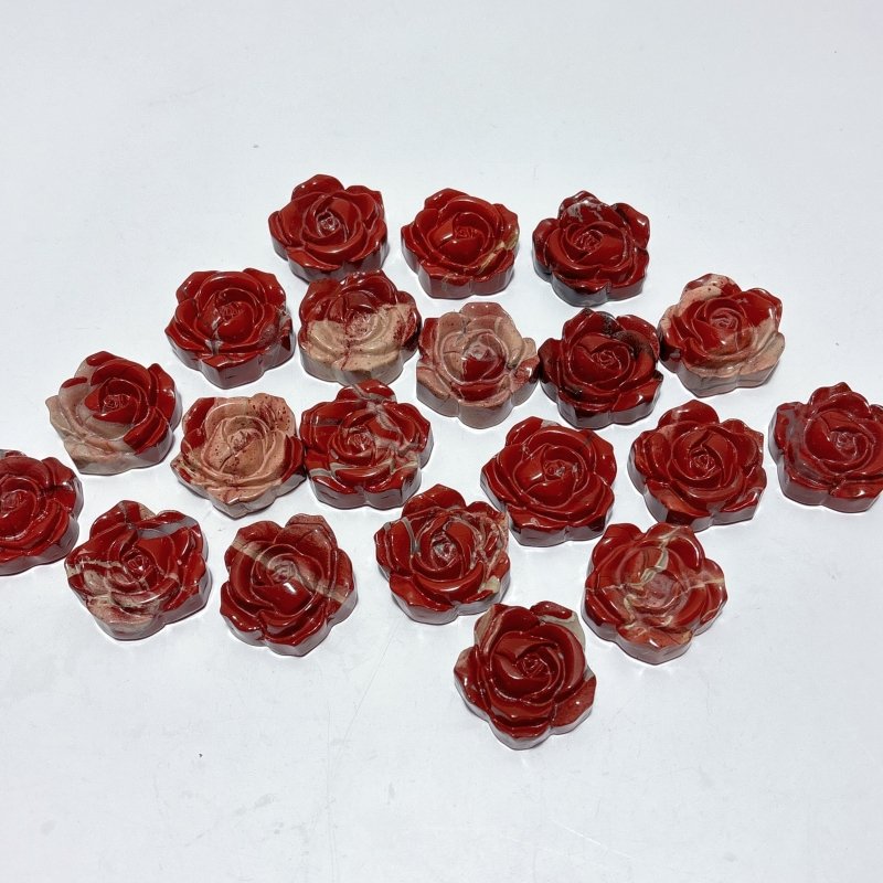 Red Jasper Rose Flower Carving Crystal Wholesale - Wholesale Crystals