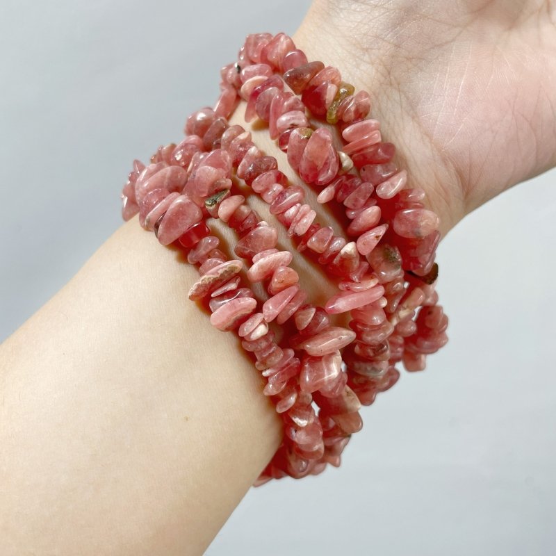 Rhodochrosite Chips Bracelet Wholesale - Wholesale Crystals