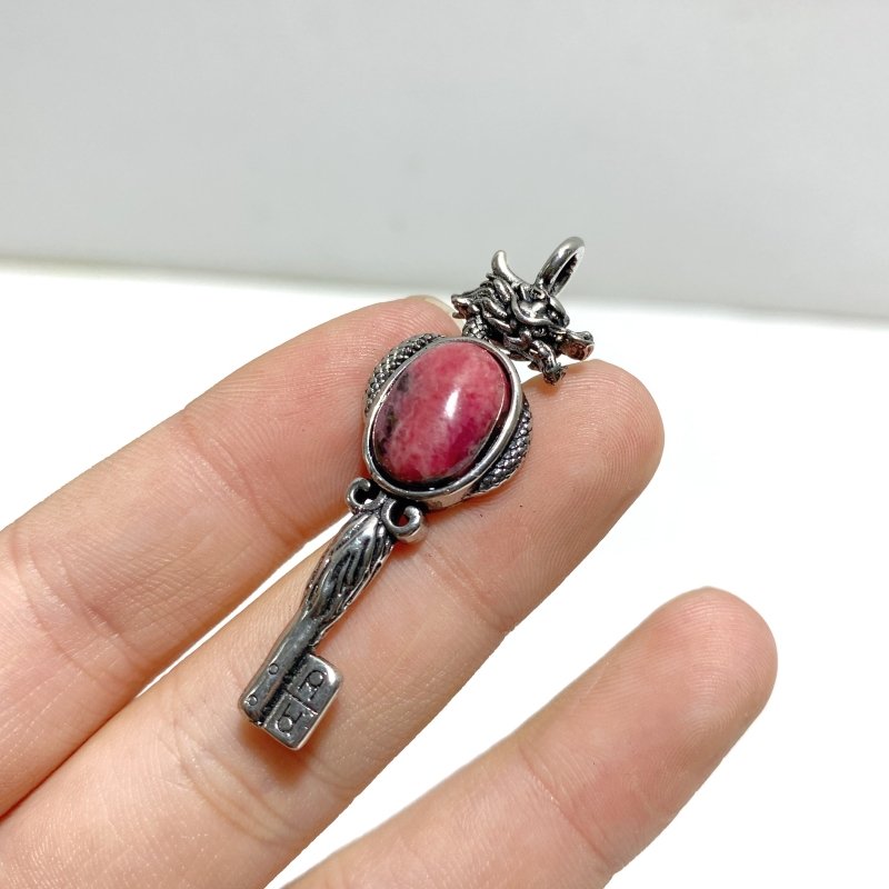 Rhodonite Key Pendants Dragon Shape Wholesale - Wholesale Crystals