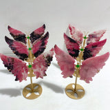 Rhodonite Mixed Quartz Butterfly Wing With Stand Wholesale (No.7-12) -Wholesale Crystals