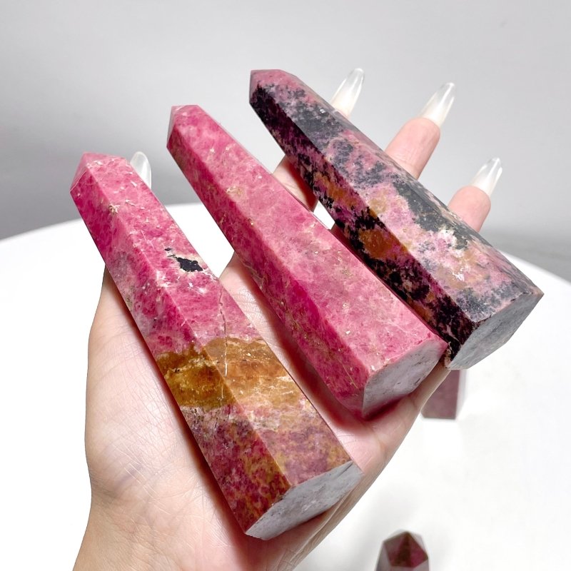 Rhodonite Obelisk Point Tower Wholesale - Wholesale Crystals