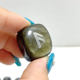 Rune Stones Set Engraved Gold Sheen Obsidian Crystal Wholesale - Wholesale Crystals
