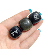 Rune Stones Set Engraved Gold Sheen Obsidian Crystal Wholesale - Wholesale Crystals