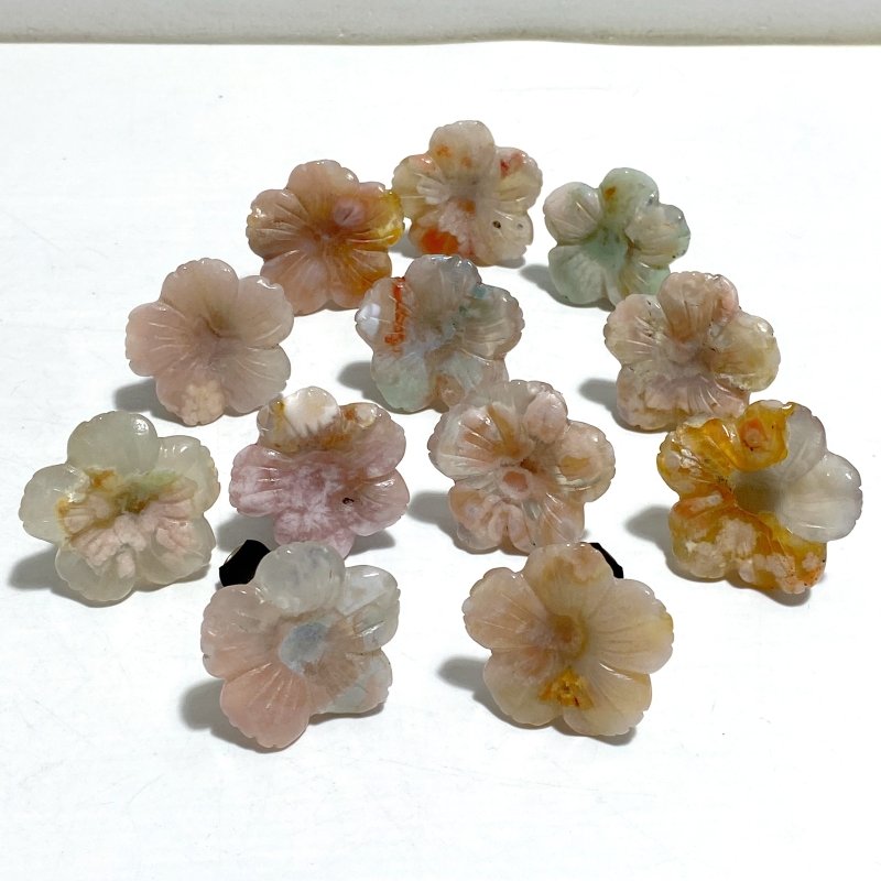 Sakura Flower Agate Flower Carving Car Air Vent Clips Wholesale Car Accessories - Wholesale Crystals