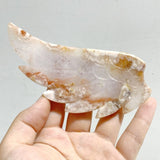 Sakura Flower Agate Heart Wing Carving With Stand -Wholesale Crystals