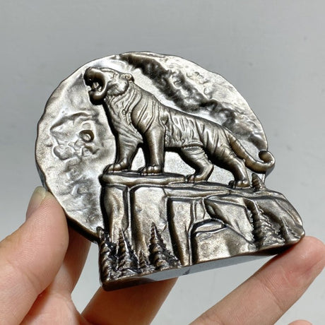 Silver Sheen Obsidian Tiger Carving Wholesale -Wholesale Crystals