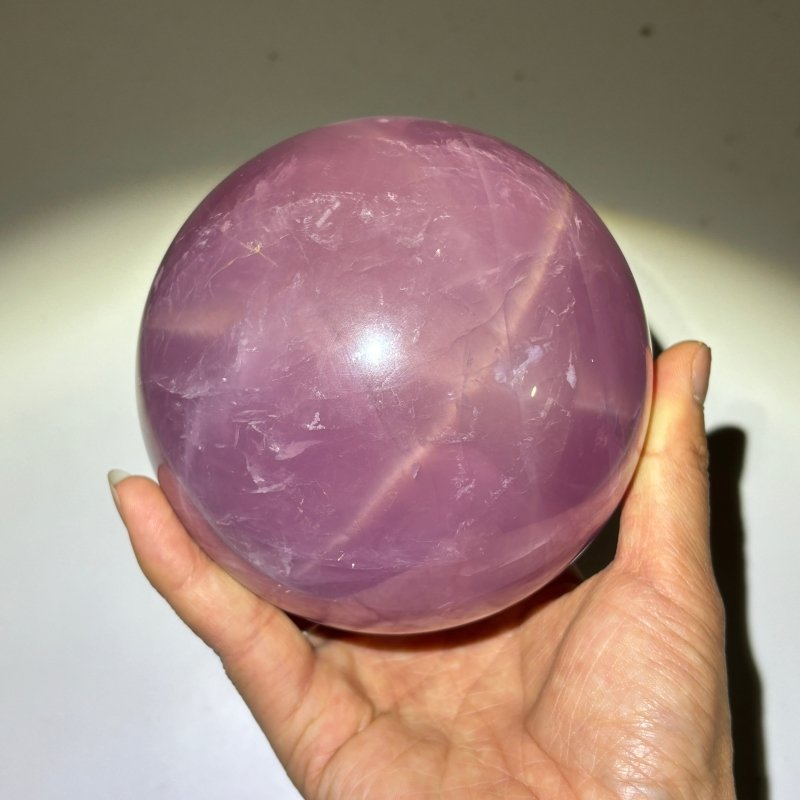 Six Star Line Deep Pink Rose Quartz Sphere -Wholesale Crystals