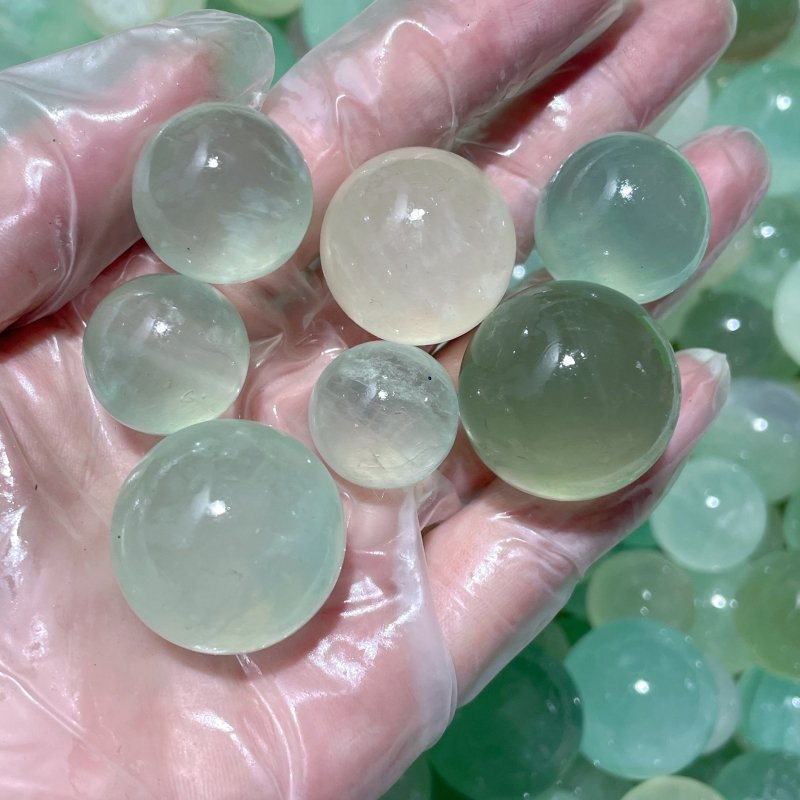 Small Light Green Fluorite Transparent Sphere 1.8 - 3cm Wholesale - Wholesale Crystals