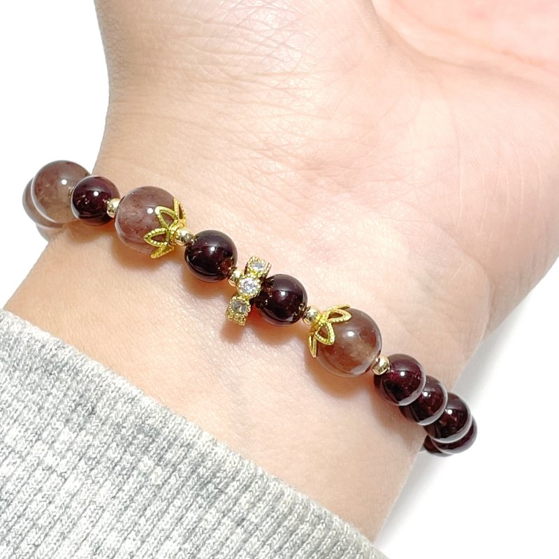 Strawberry Quartz Garnet DIY Bracelet Wholesale Original Design - Wholesale Crystals