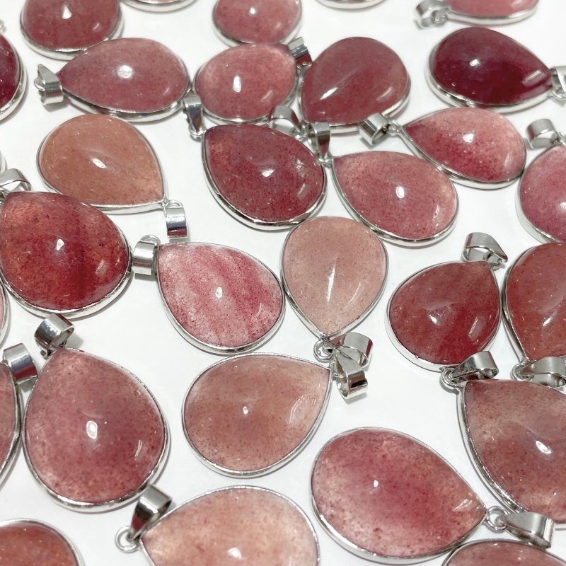 Strawberry Quartz Teardrop Shape Pendant Wholesale - Wholesale Crystals