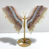Stripe Agate Mixed Amethyst Butterfly Wing Carving With Stand - Wholesale Crystals