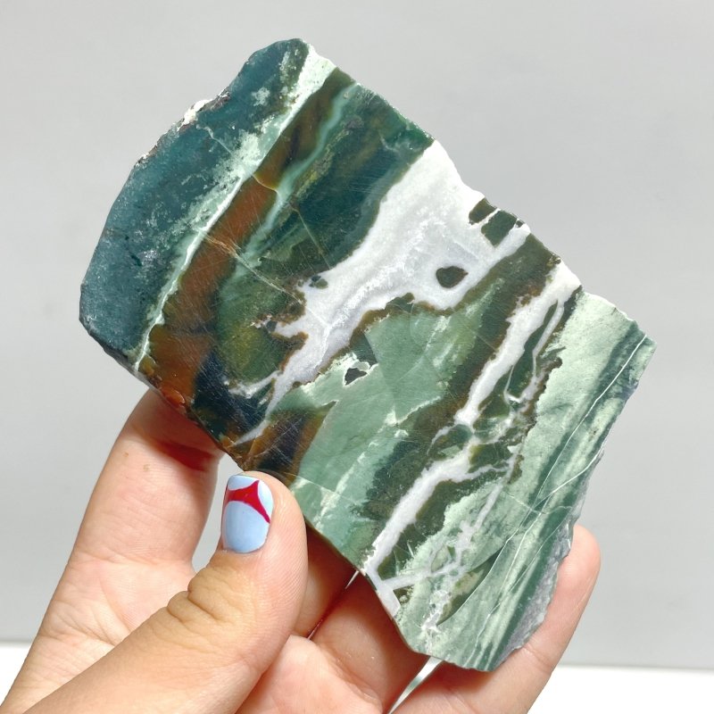 縞瑪瑙 卵石 緑 striped agate Stripe Moss Agate Slab Wholesale
