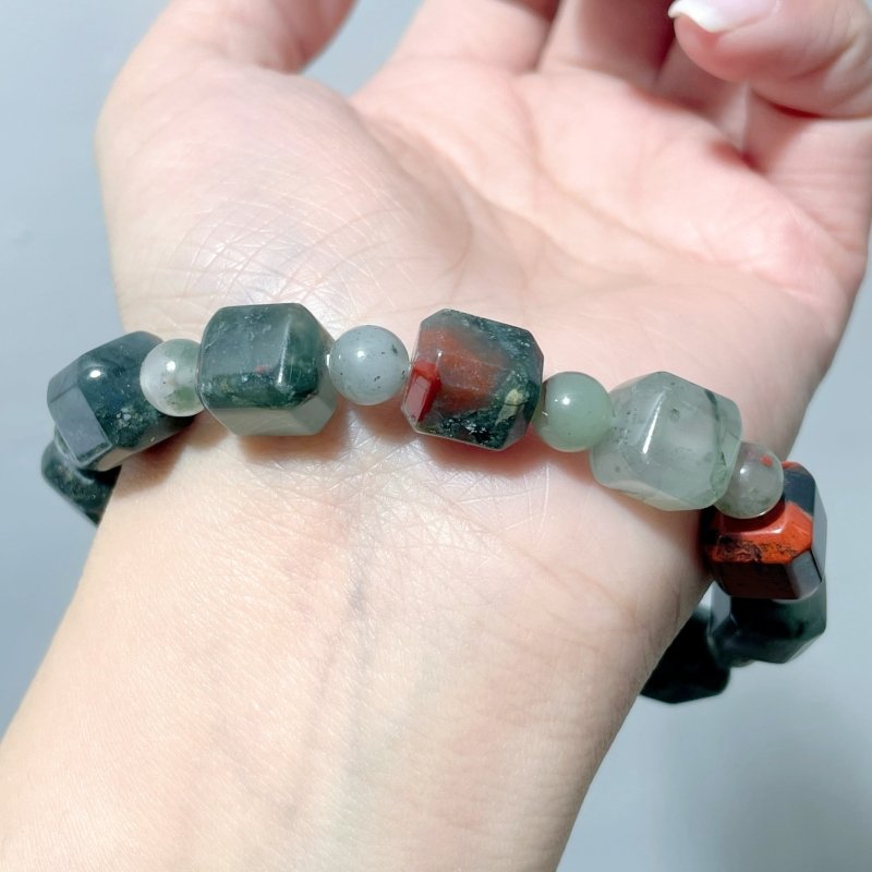 Sugar Cube Africa Blood Stone Bracelet Wholesale - Wholesale Crystals