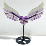 Symmetrical Fluorite Heart Wing Carving With Stand -Wholesale Crystals