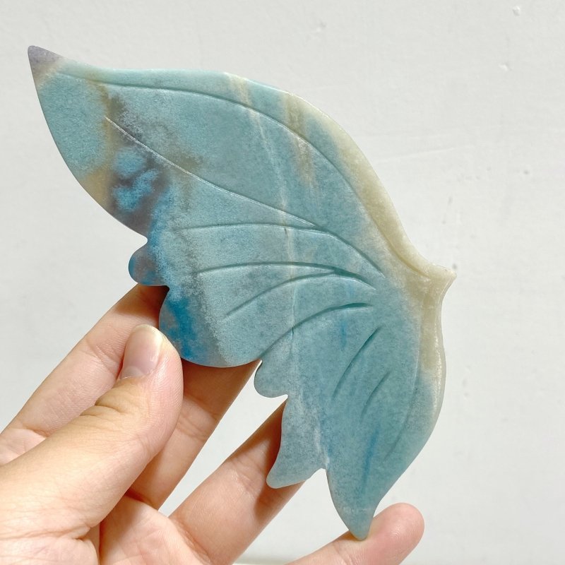 Trolleite Stone Butterfly Wing Carving With Stand -Wholesale Crystals