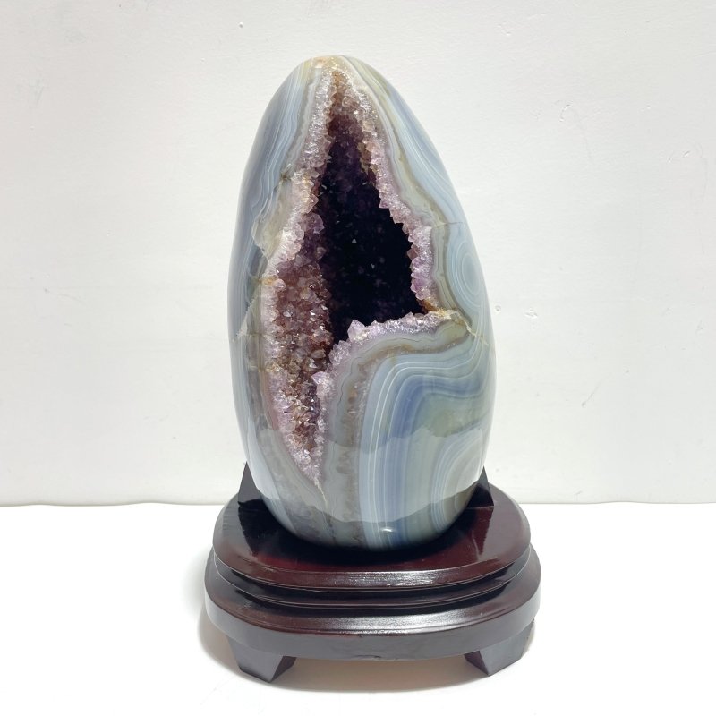 Unique Amethyst Cluster Mixed Agate Dinosaur Eggs Home Decor With Stand - Wholesale Crystals