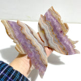 Unique Amethyst Mixed Agate Butterfly Wing Carving With Stand - Wholesale Crystals