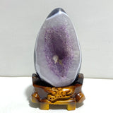 Unique Amethyst Mixed Geode Agate Calcite Dinosaur Egg Home Decor With Stand - Wholesale Crystals