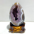 Unique Amethyst Mixed Geode Druzy Agate Dinosaur Egg Home Decor With Stand - Wholesale Crystals