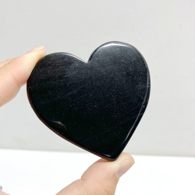 Unique Black Obsidian Heart Wing Carving With Stand - Wholesale Crystals