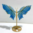 Unique Blue Onyx Butterfly Wing Carving With Stand -Wholesale Crystals