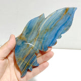 Unique Blue Onyx Butterfly Wing Carving With Stand - Wholesale Crystals