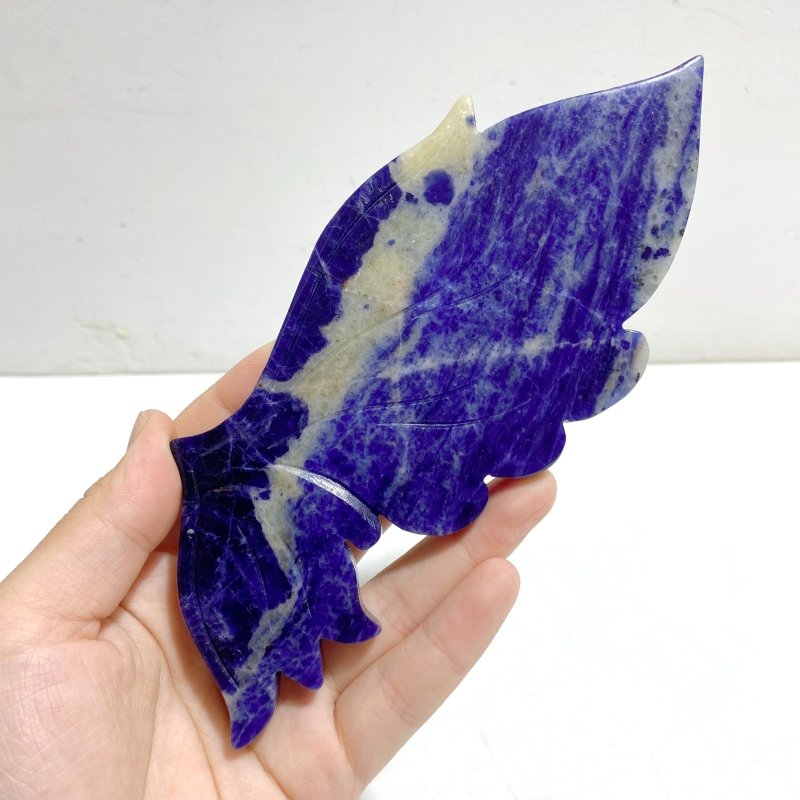Unique Blue Sodalite Butterfly Wing Carving With Stand - Wholesale Crystals