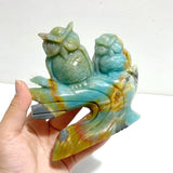 Unique Caribbean Calcite Owl Carving - Wholesale Crystals