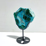 Unique Chrysocolla Mixed Malachite Specimen Raw Bottom With Stand - Wholesale Crystals