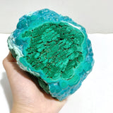 Unique Chrysocolla Mixed Malachite Specimen Raw Bottom With Stand -Wholesale Crystals