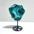 Unique Chrysocolla Mixed Malachite Specimen Raw Bottom With Stand - Wholesale Crystals