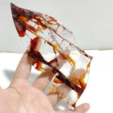 Unique Fire Quartz Butterfly Wing Carving With Stand -Wholesale Crystals
