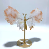 Unique Fire Quartz Butterfly Wing Carving With Stand - Wholesale Crystals
