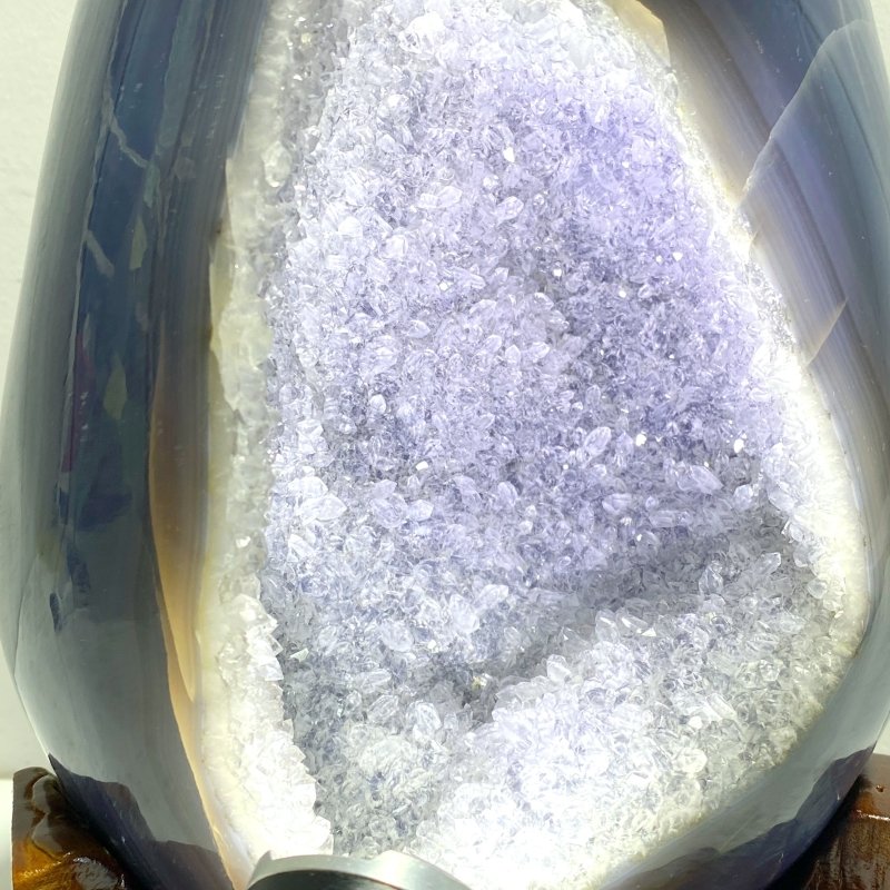 Unique Geode Druzy Agate Dinosaur Egg Home Decor With Stand - Wholesale Crystals