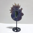 Unique Geode Druzy Agate Nine - tailed Fox Carving With Stand - Wholesale Crystals