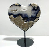 Unique Geode Druzy Volcano Agate Heart Carving With Stand(UV - Reactive) 3 - Wholesale Crystals