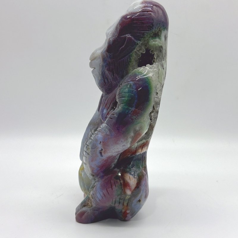 Unique Geode Ocean Jasper Chimpanzees Carving - Wholesale Crystals