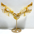 Unique Golden Hematoid Quartz Fire Quartz Heart Wing Carving With Stand -Wholesale Crystals