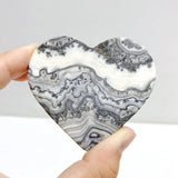 Unique Gray Blue Agate Heart Wing Carving With Stand - Wholesale Crystals