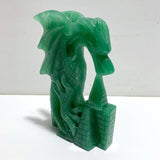 Unique Green Aventurine Flying Dragon Castle Carving 3 - Wholesale Crystals