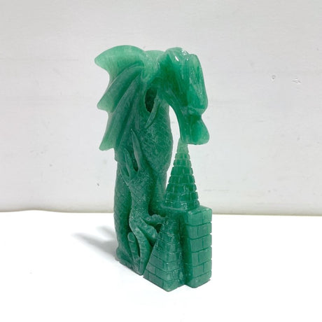 Unique Green Aventurine Flying Dragon Castle Carving 3 - Wholesale Crystals