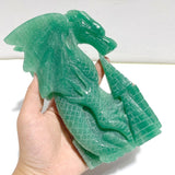 Unique Green Aventurine Flying Dragon Castle Carving 3 - Wholesale Crystals