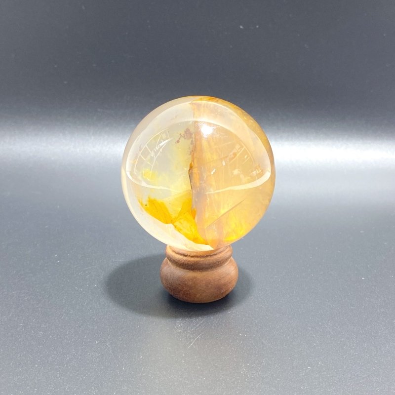 Unique Hematoid Quartz Dentritic Quartz Golden Fire Quartz Sphere With Rainbow For Collection - Wholesale Crystals